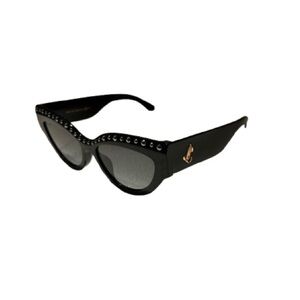 Jimmy Choo Black Cat-Eye Sunglasses with Studded Details